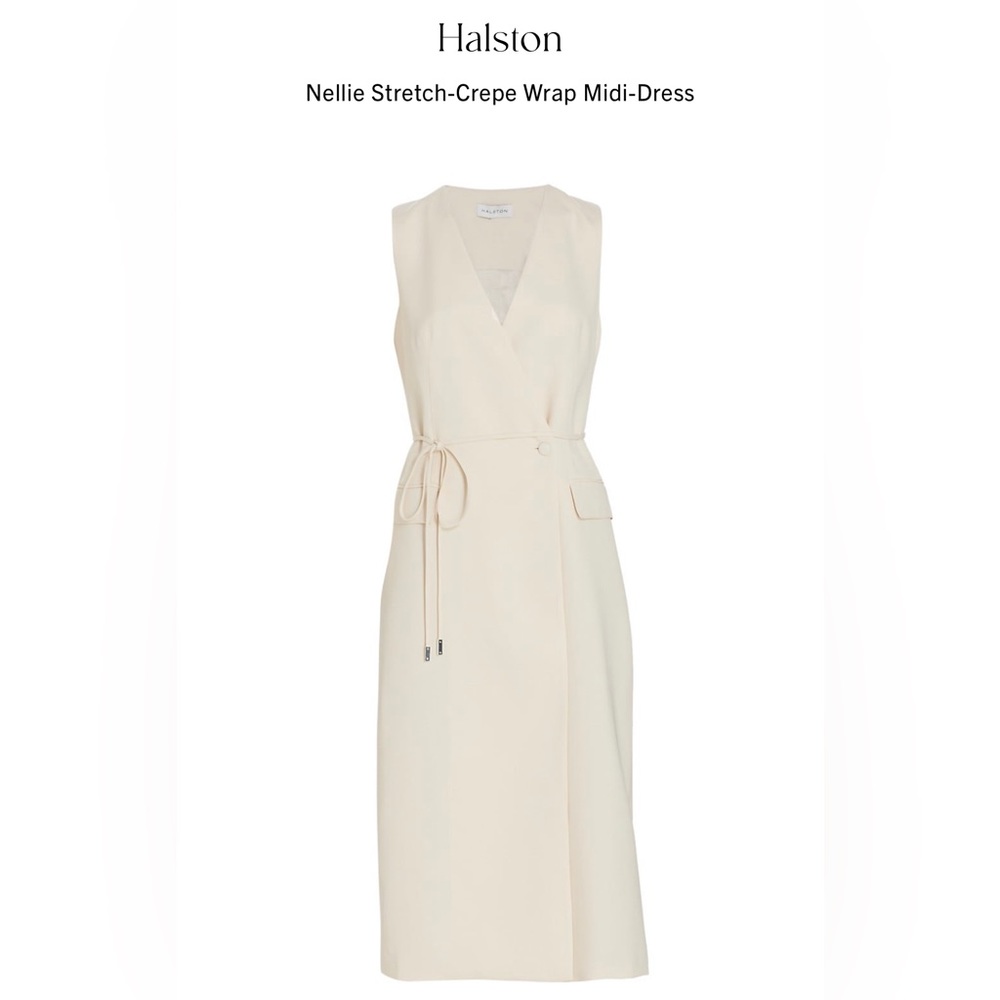 COPY - Halston Nellie Stretch-Crepe Wrap Midi-Dress